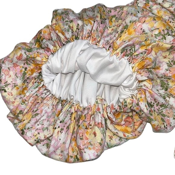 Altar’d State Floral Puff Sleeve Smocked Peplum Top XS Square Neck - Picture 7 of 13